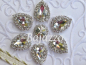 Preview: Strass Tropfen crystal eingefasst